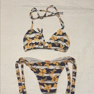 Marétoa Floral Striped Bikini Set